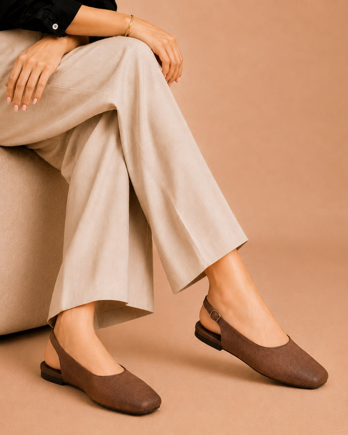 Slingback Shoes - Mustard