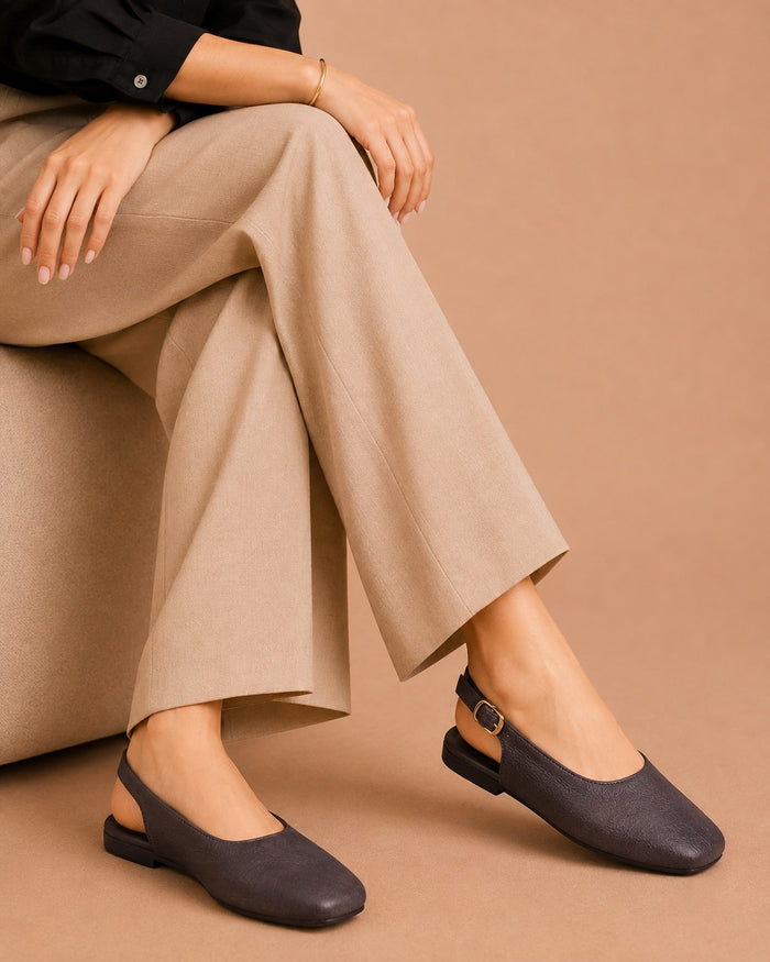 Slingback Shoes - Brown