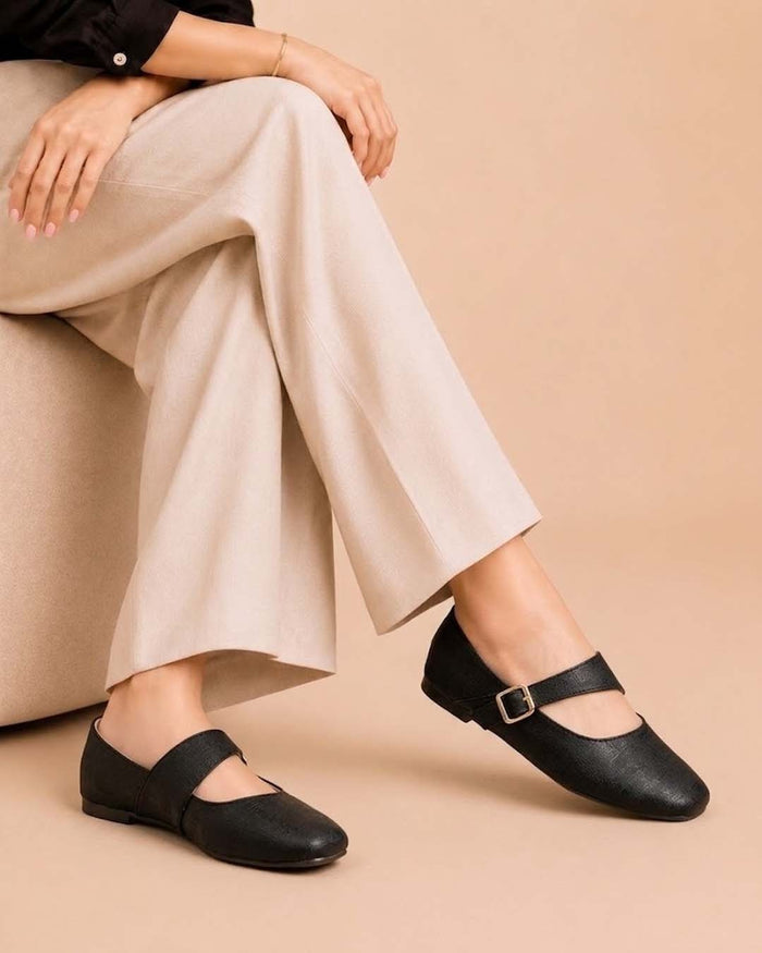 Mary Jane Flats – Buckle Strap - Black