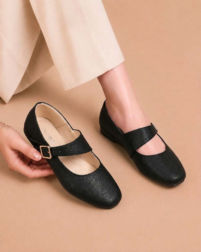 Mary Jane Flats – Buckle Strap - Black