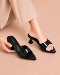 Black Gloss Slide Heel