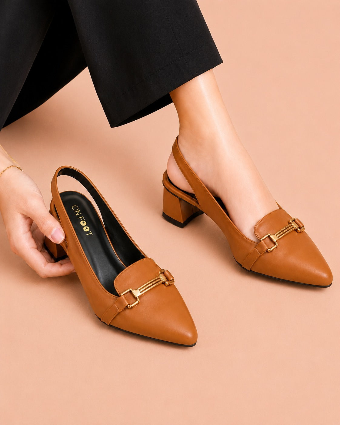 Caramel Noir Buckle Heel