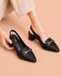 Black Noir Buckle Heels