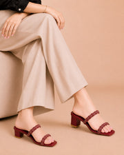 Glam Stiletto crystal embellished heel in Maroon by ON FOOT - view 2