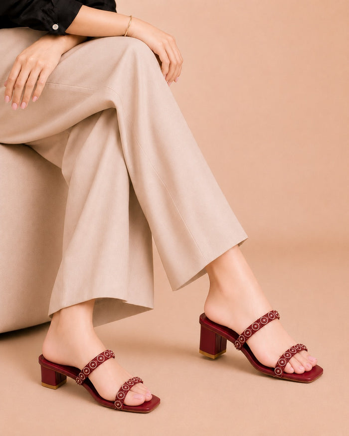 Maroon Glam Stiletto Heel