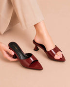 Burgundy Gloss Slide Heel