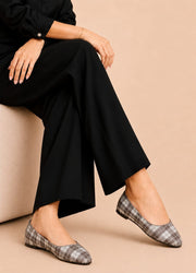 Sleek Soul checkered ballerina flats in Black White by ON FOOT - view 2