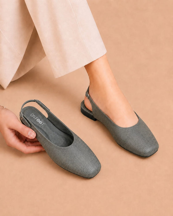 Slingback Shoes (Gray)