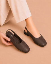 Slingback Shoes - Brown
