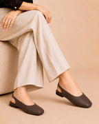 Slingback Shoes (Brown)