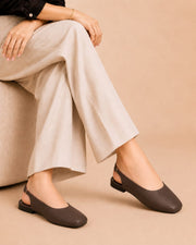 Slingback Shoes - Brown
