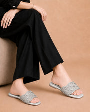 Rose Weave elegant slide sandals by ON FOOT - view 4