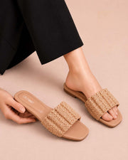 Noir Pearl Woven Sliders