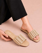 Noir Pearl Woven Sliders