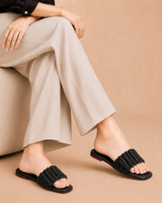 Noir Pearl Woven Sliders