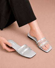 Royal Gleam beaded square-toe flat by ON FOOT - view 3