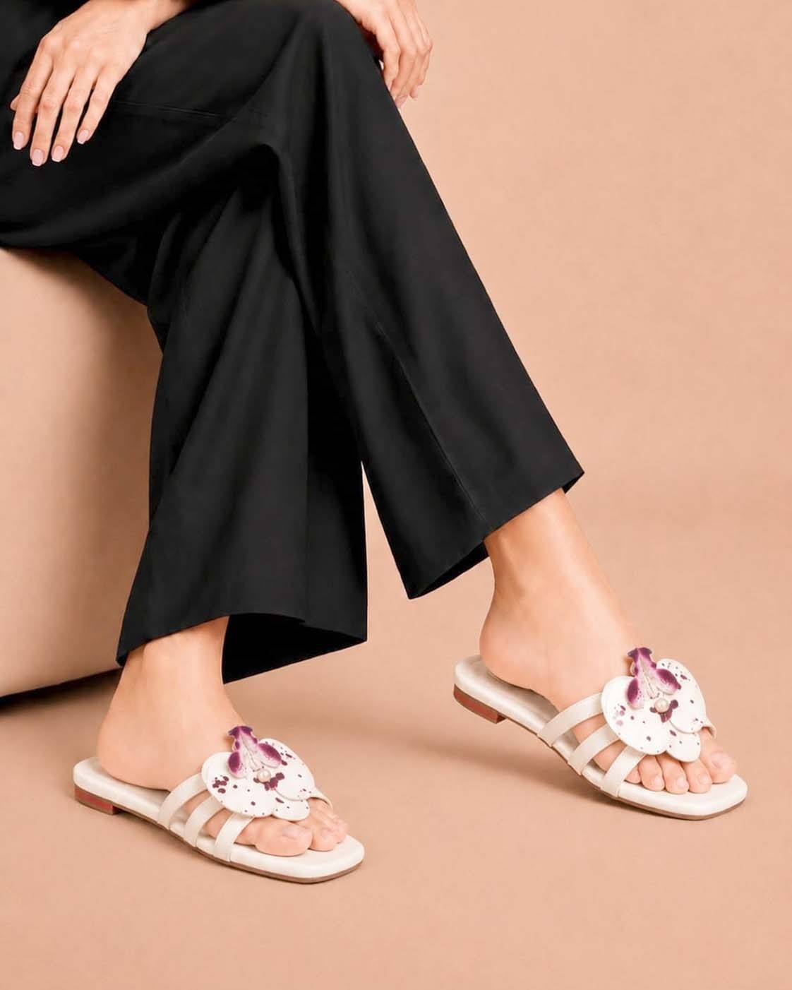Floral Olive Slip