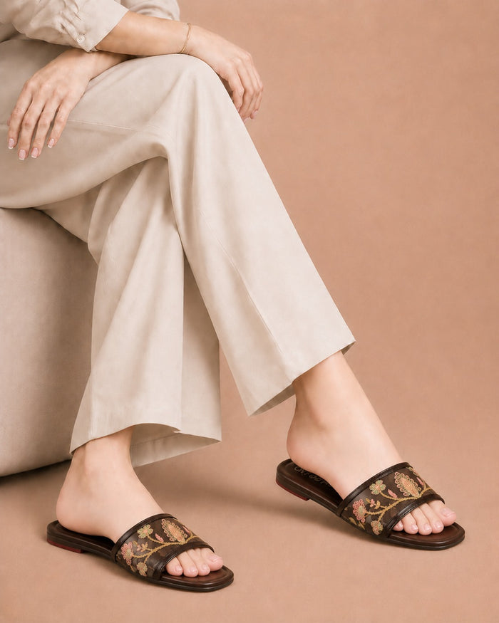 Celeste Embroidered Sliders