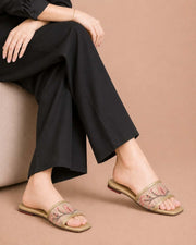 Celeste Embroidered Sliders