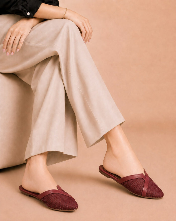 Blush Mesh Point - Maroon