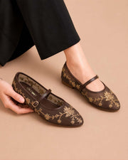 Midnight  Bloom Embroidered - Brown