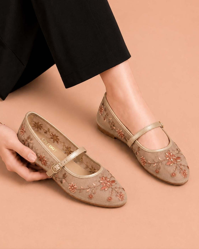 Midnight  Bloom Embroidered - Golden