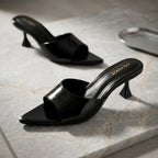 Black Gloss Slide Heel