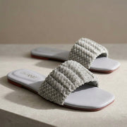Noir Pearl Woven Sliders