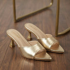 Gold Gloss Slide Heel