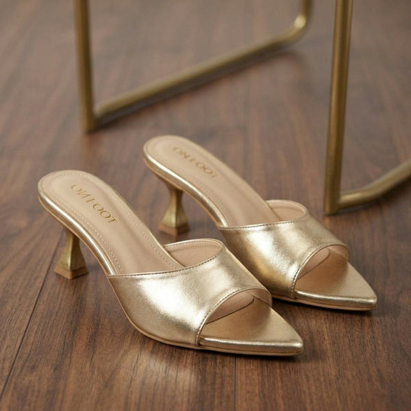 Gold Gloss Slide Heel