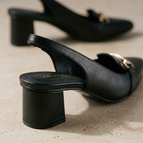 Black Noir Buckle Heels