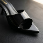 Black Gloss Slide Heel