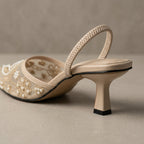 Pearl Lace Embellished Heels