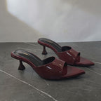 Burgundy Gloss Slide Heel